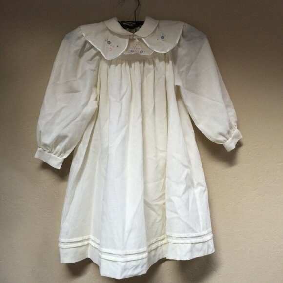 Vintage Confezioni Anotarnicola Bimbi Kids Sz 55 Dress Embroidered Collar Pleats - Picture 1 of 9
